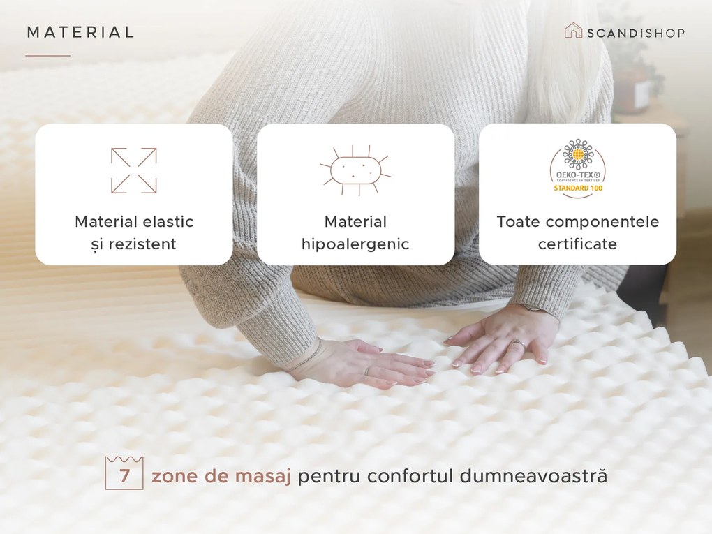 Saltea din cocos COCO MAXI 20 cm 80 x 200 cm Protectie saltea: Incluzine protectia de saltea