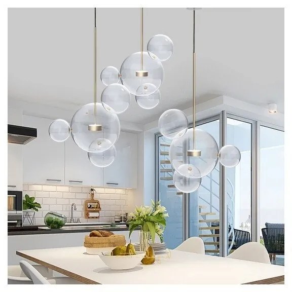 Lustra cu 3 pendule LED design modern Boliccine