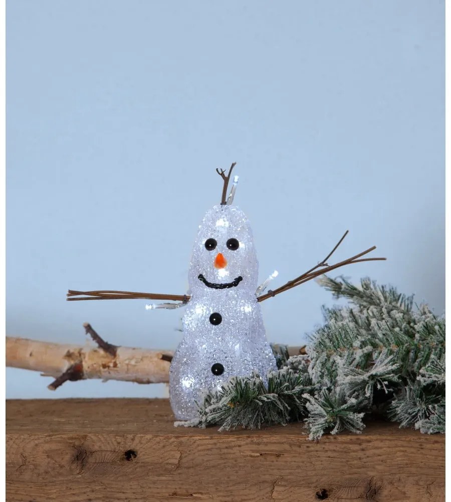 Decorațiune luminoasă de Crăciun albă Crystal Snowman – Star Trading