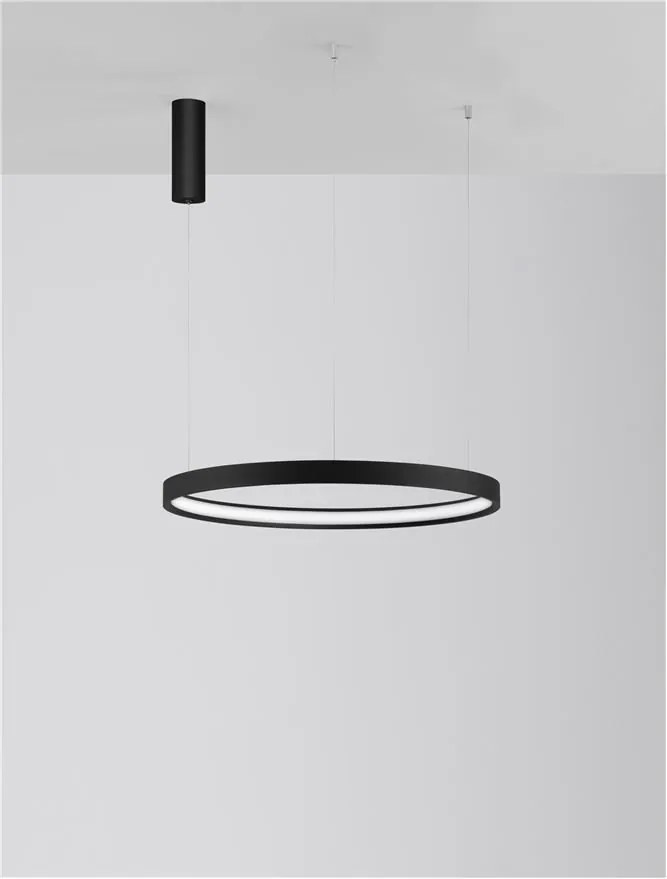 Lustra LED suspendata design modern circular PERRINE D-60cm neagra
