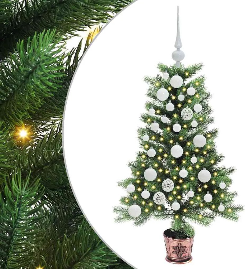 vidaXL Brad de Crăciun cu 150 LED cu suport Verde 90 cm PE