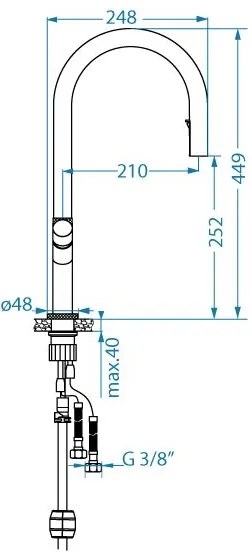Baterie de chiuvetă ALVEUS 1150776 SWAN 44,9 cm auriu