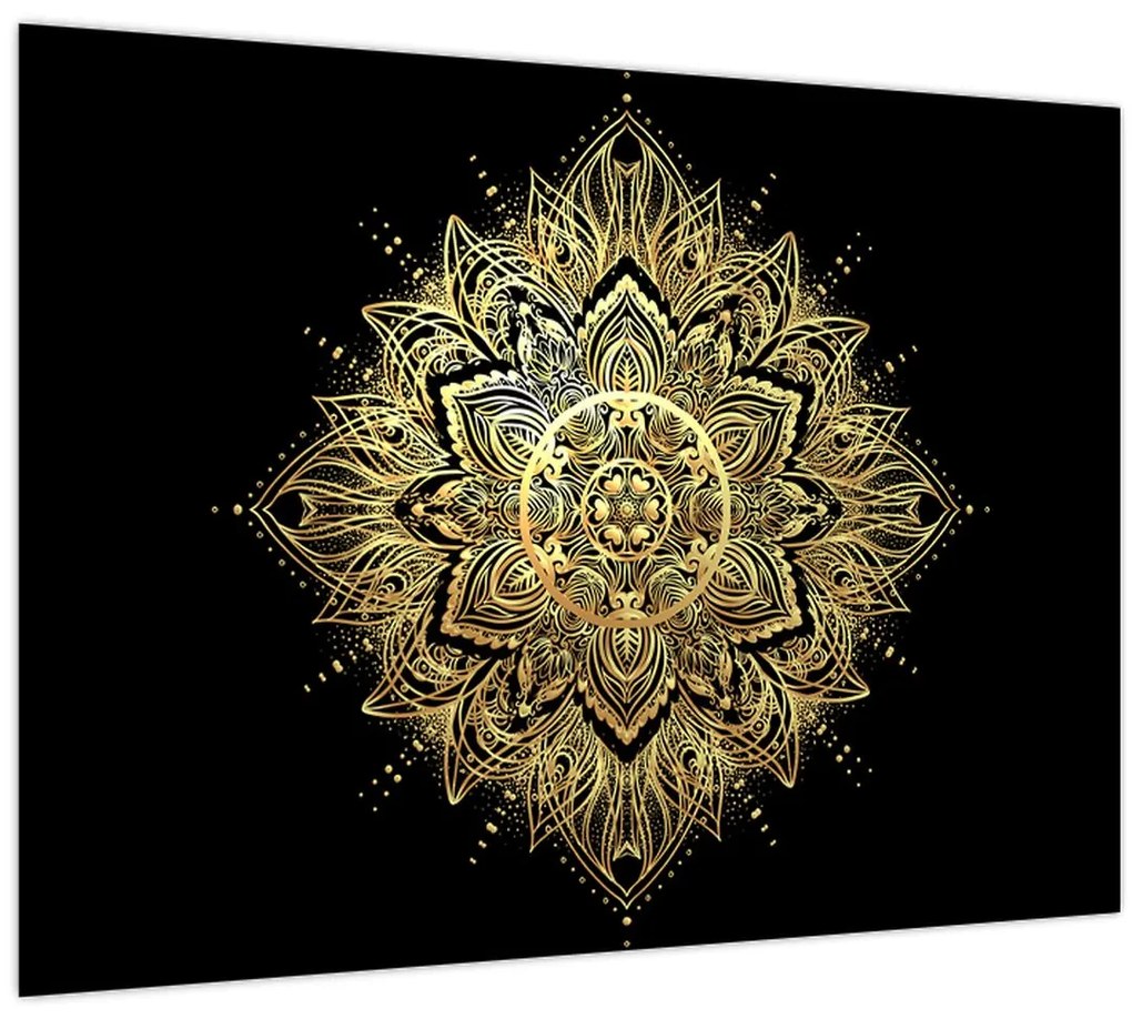Tablou pe sticlă - Mandala bogăției (70x50 cm)