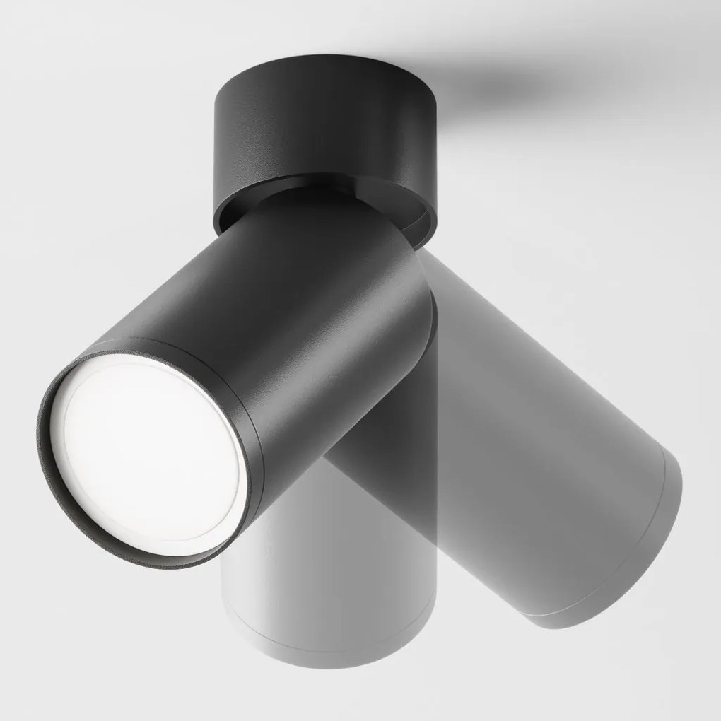 Aplica de perete / tavan design tehnic Focus S negru