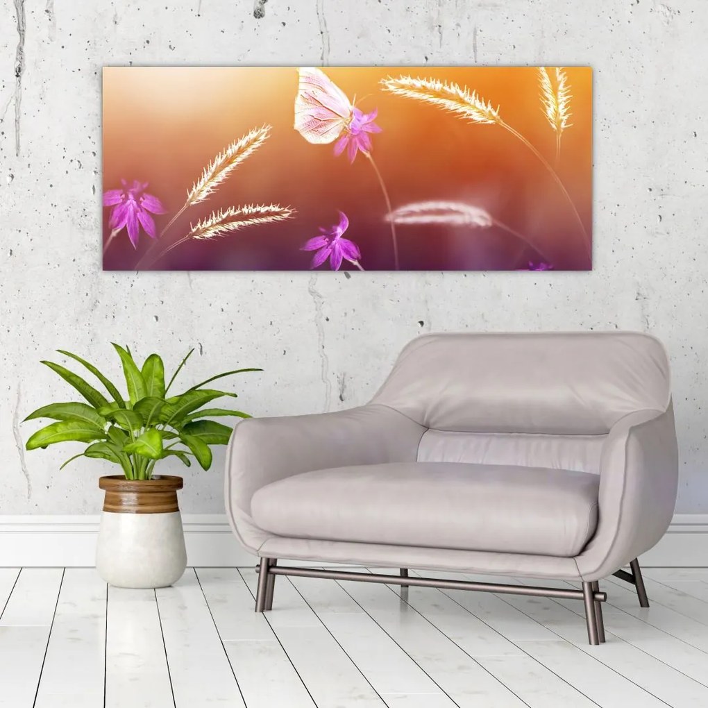 Tablou - Fluture roz (120x50 cm)