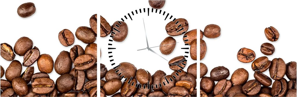 Tablou - Boabe de cafea (cu ceas) (90x30 cm)