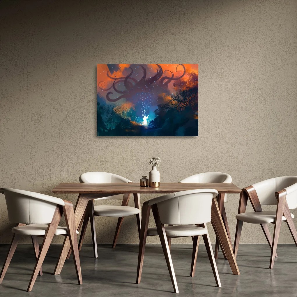 Tablou pe sticlă - Vrăjitorul magicean (70x50 cm)