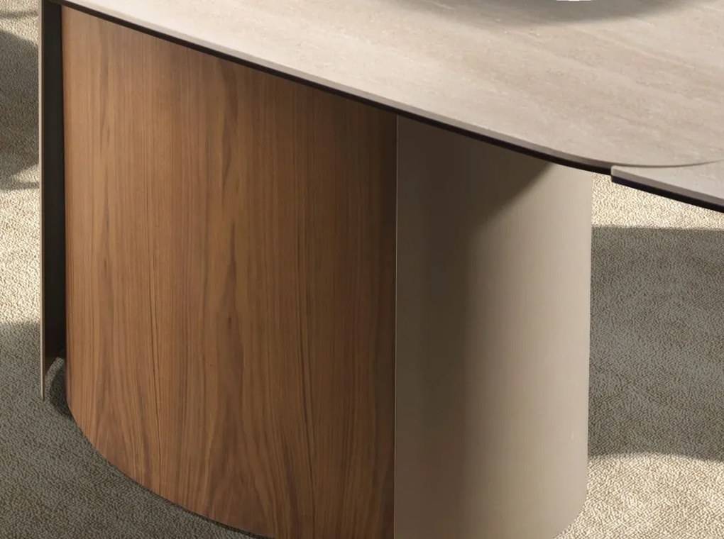 Masa extensibila cu blat din marmura portelanata 1162