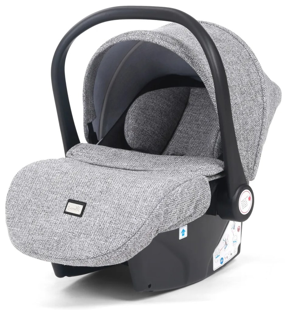 Carucior 3 in 1: Cadru usor din aluminiu, Landou confortabil, Varianta sport ergonomica, Scoica auto - CPC-66-gri