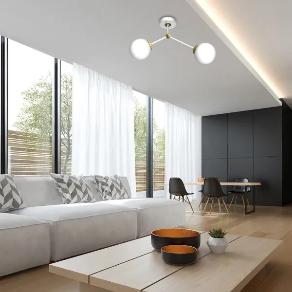 Lustră aplicată JOY 2xE14/40W/230V albă/aurie