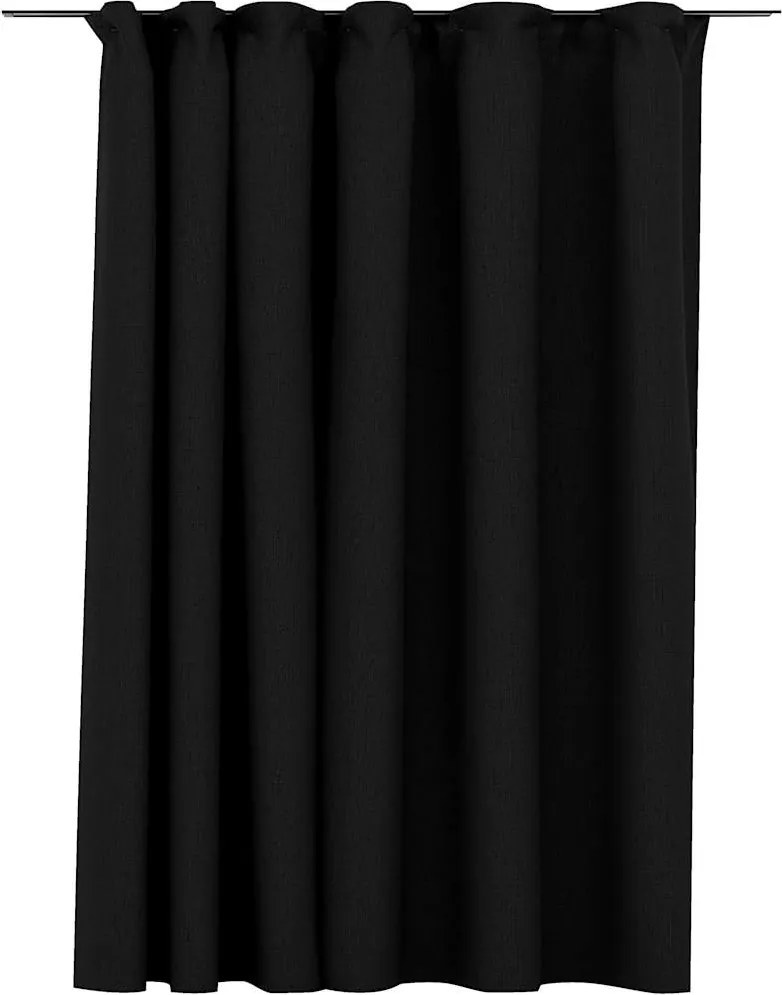 vidaXL Draperie opacă, aspect de in, antracit, 290 x 245 cm, cârlige