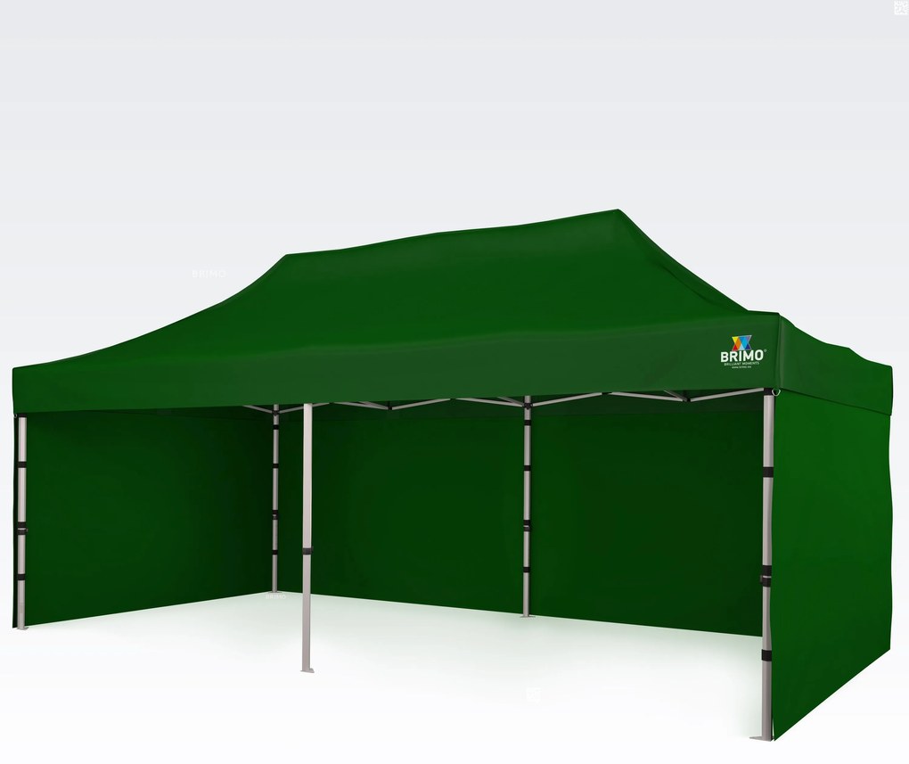 Cort de grădină pliabil 3x6m - cu 3 pereți - Verde
