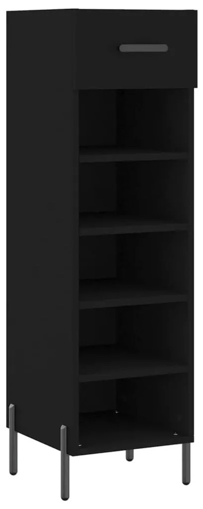 829685 vidaXL Pantofar, negru, 30x35x105 cm, lemn compozit