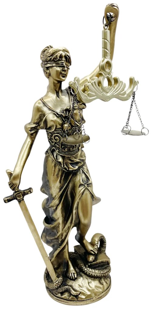 Statueta Zeita Justitiei THEMIS, Auriu, 29cm