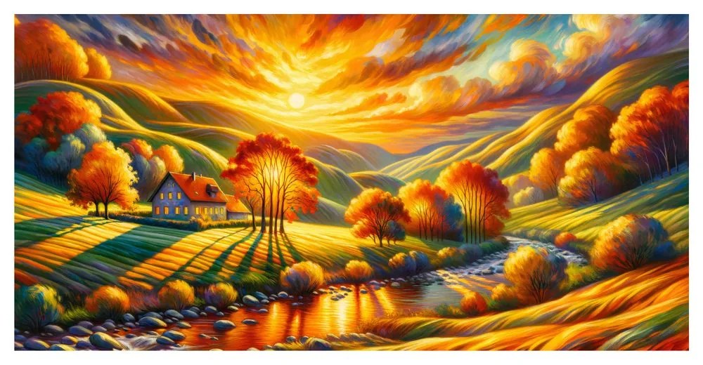 Tablou vale aurie de toamnă