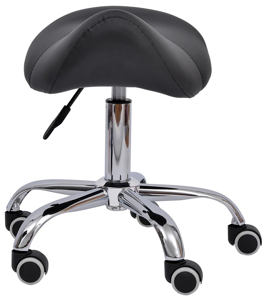 HOMCOM Scaun Ergonomic pentru Coafură, Reglabil, Tip Șa, Confort Superior, Negru | Aosom Romania
