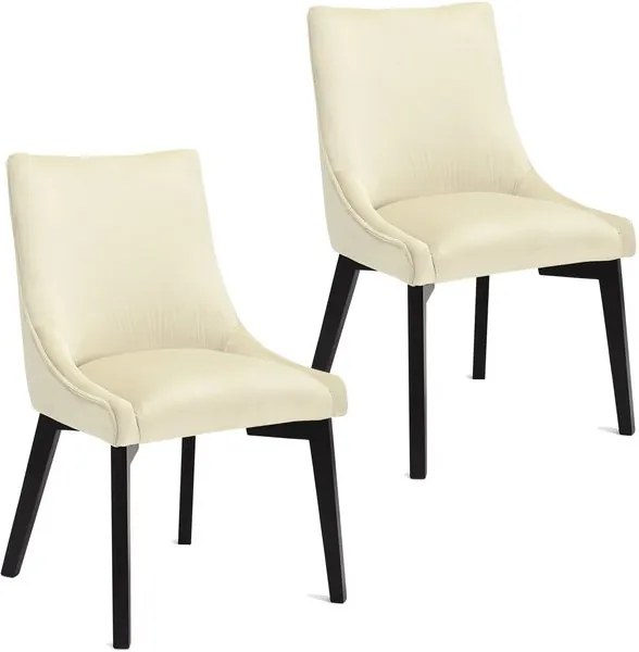 Set de 2 scaune de masa tapitate Buren, Bej, 86 x 54 x 62 cm