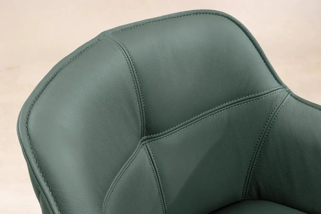 Set 2 scaune Pivotante, Piele Naturala, Verde, Euphoria