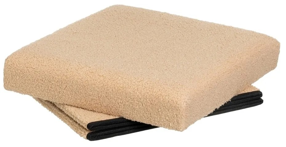 Taburet maro deschis cu tapițerie din țesătură bouclé Folding – Casa Selección