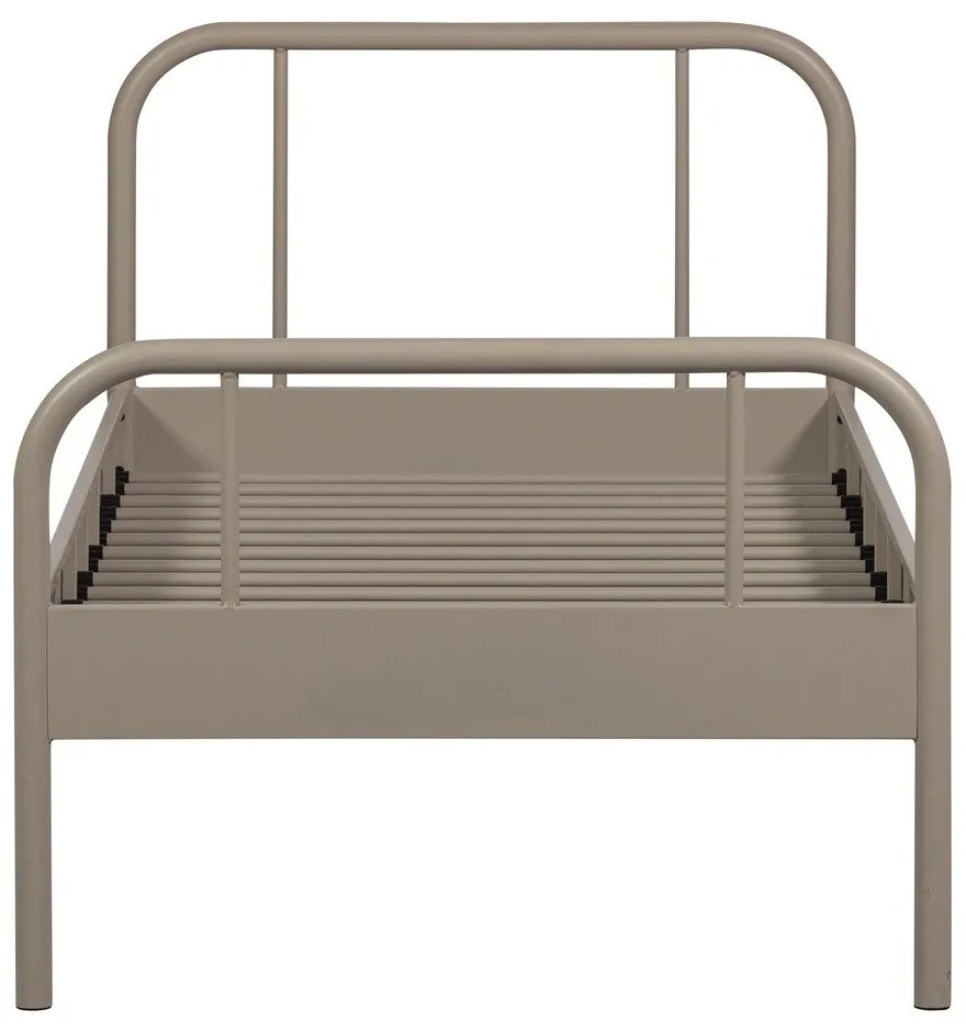 Pat bej din metal cu somieră 90x200 cm Mata – WOOOD