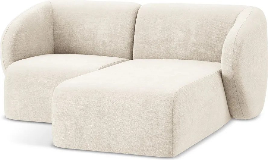 Colțar bej cu tapițerie din chenille (cu colț pe partea dreaptă/cu șezlong) Lani – Makamii