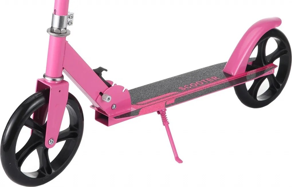 Trotineta copii si adolescenti NOVOKIDS™ Fusion EVO PRO, Maxim 100 kg, Functie Super Brake, Maner reglabil pe inaltime, Diametru roata 200 mm, Roz