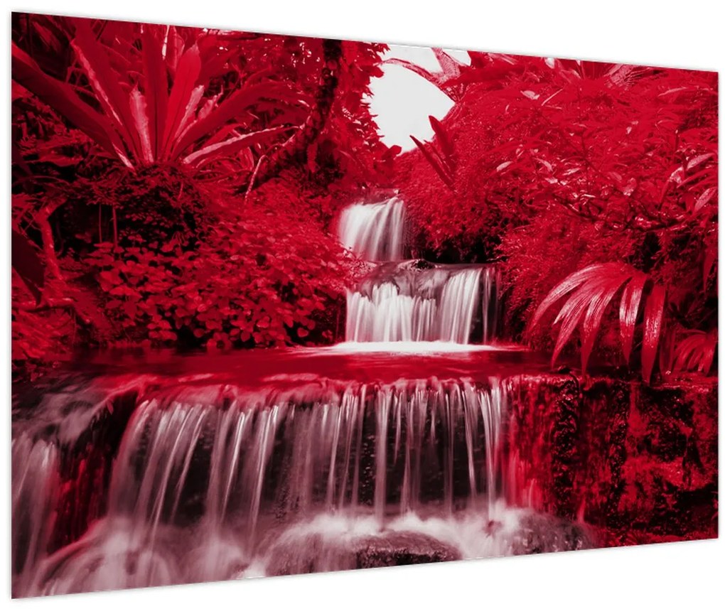Tablou - Cascade indoneziene în roșu (90x60 cm)