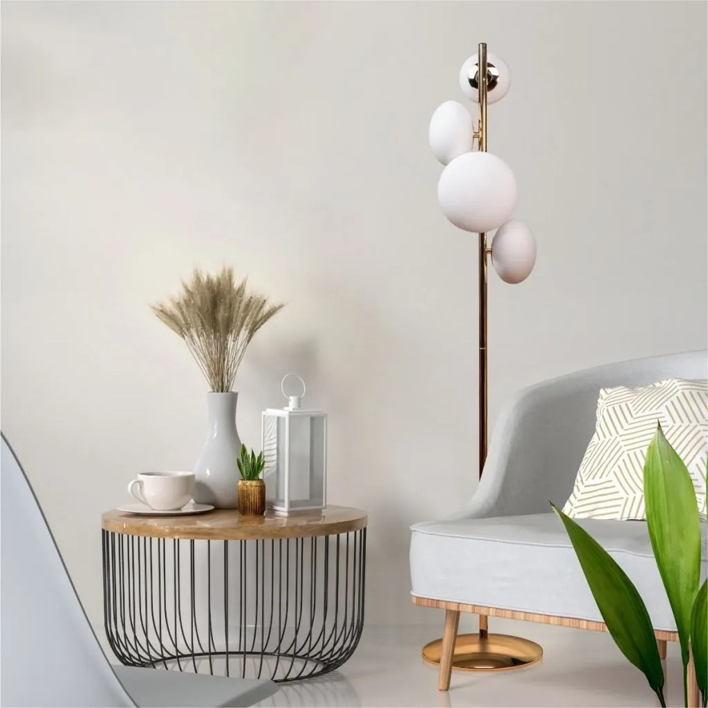 Lampadar, Lampa de podea moderna Omi auriu
