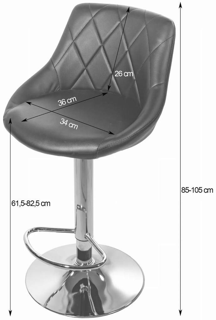 Scaun de bar negru din piele ecologica KAST