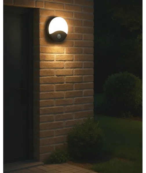 Aplica LED de exterior cu senzor de mișcare, 18W, 230V, IP44, antracit