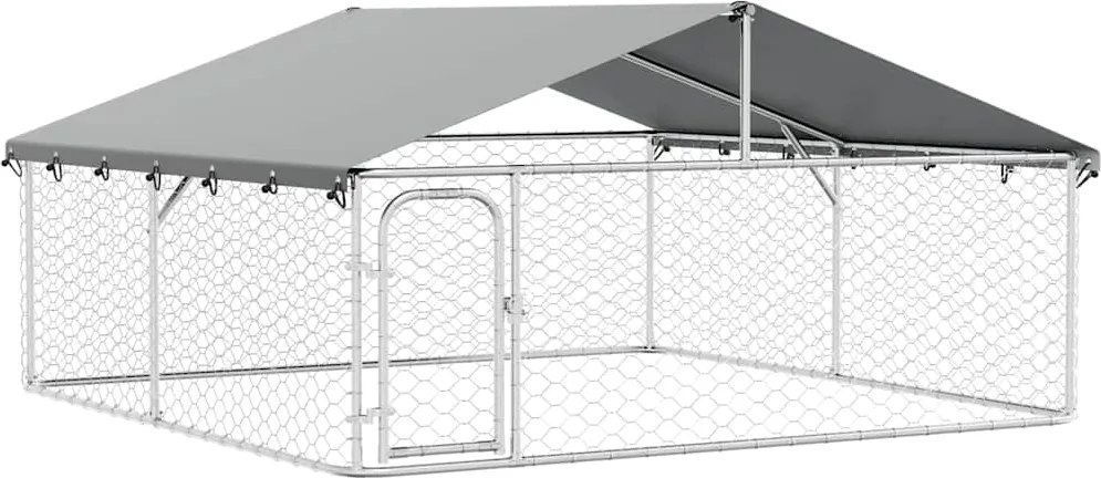 vidaXL Padoc pentru câini de exterior, cu acoperiș, 300x300x150 cm