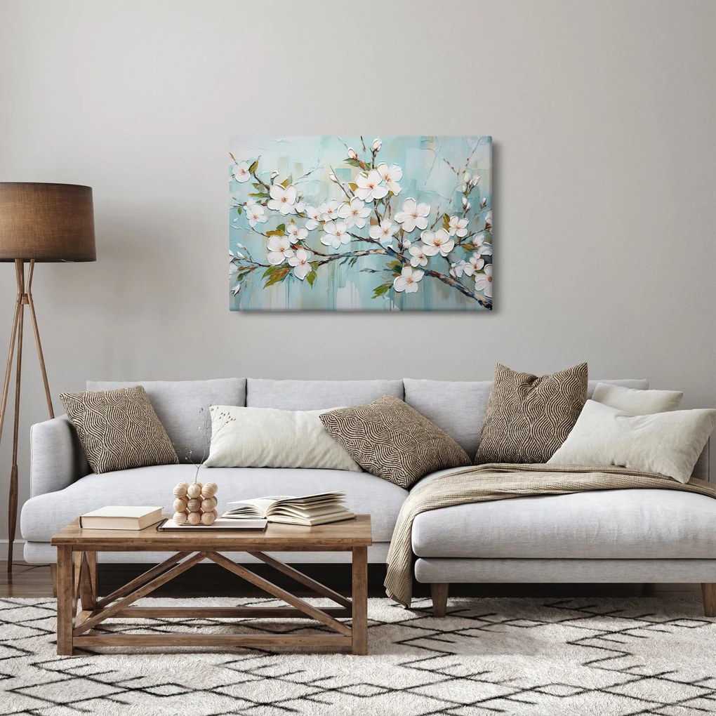 Tablou - Pictură, ramuri de copac înflorit (90x60 cm)