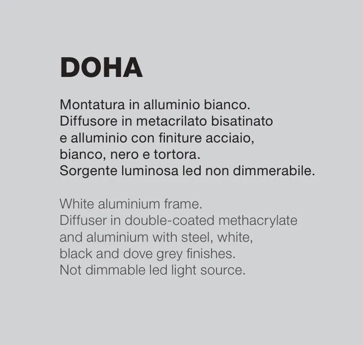 Aplica de perete LED DOHA A otel, alb, negru sau gri dove