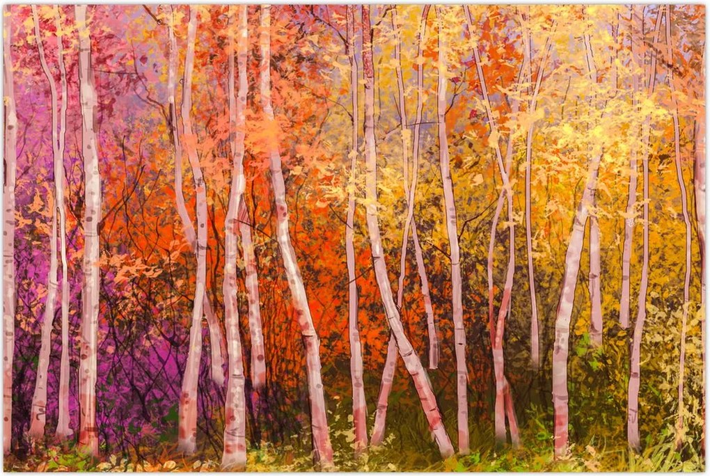 Tablou - Pădurea colorată (90x60 cm)