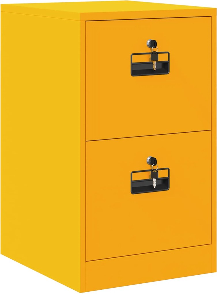 vidaXL Dulap pentru Fișiere cu sertar Galben muștar 44 x 50 x 74,5 cm