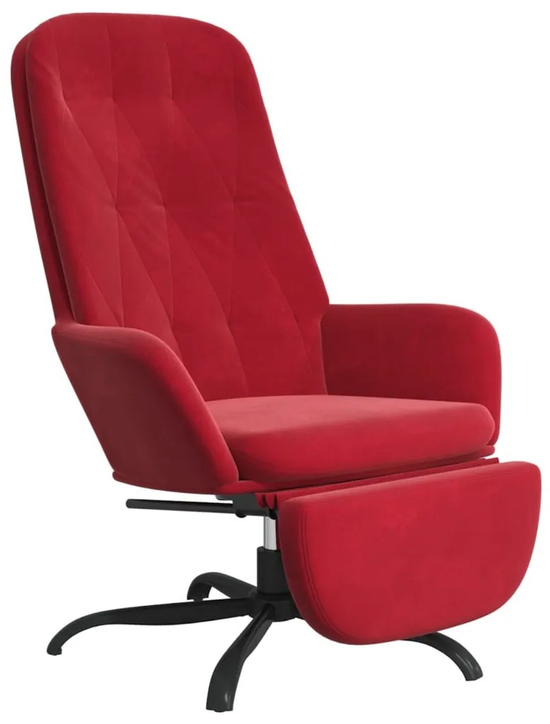 3097646 vidaXL Scaun de relaxare cu taburet, roșu vin, catifea