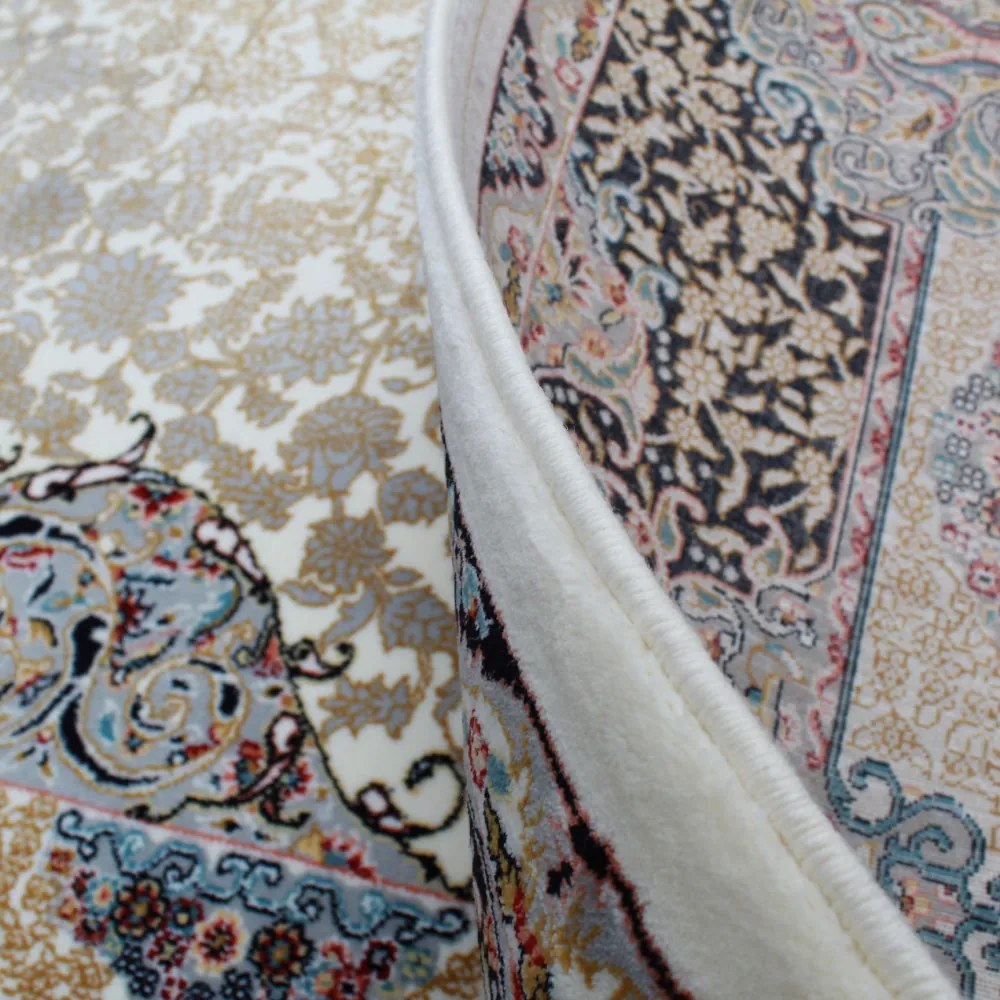 Covor Persan bej Kerman 140x200 covor mecanic elegant pentru living sau dormitor