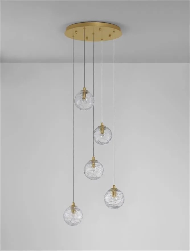 Lustra moderna cu 5 Pendule design decorativ COEN auriu