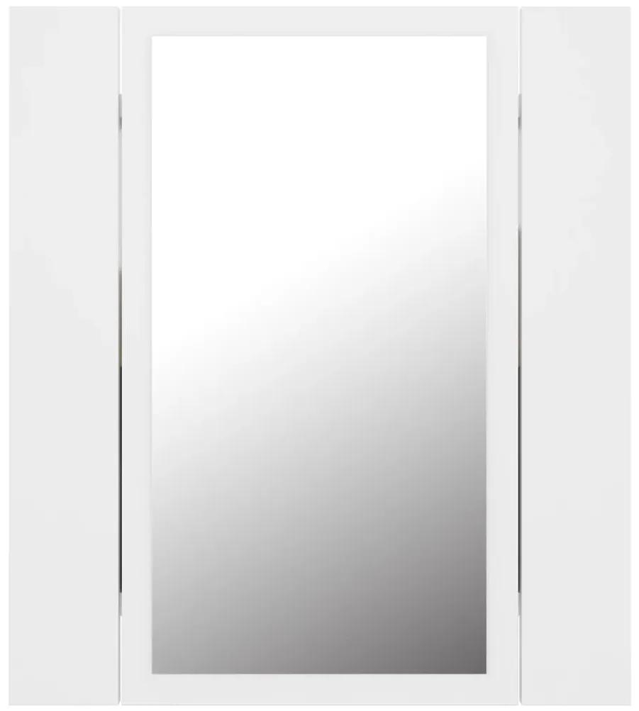 Dulap de baie cu oglinda  LED, alb, 40x12x45 cm Alb