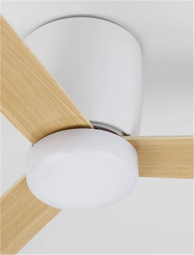 Ventilator de tavan cu telecomanda design modern DELL alb/lemn