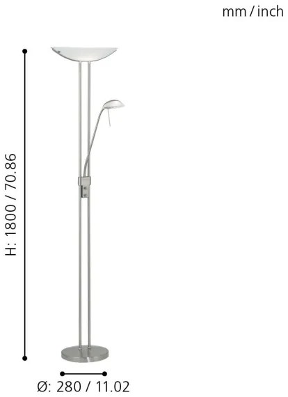 Lampadar dimabil EGLO 85971 BAYA 1xR7s/230W+1xG9/33W crom mat