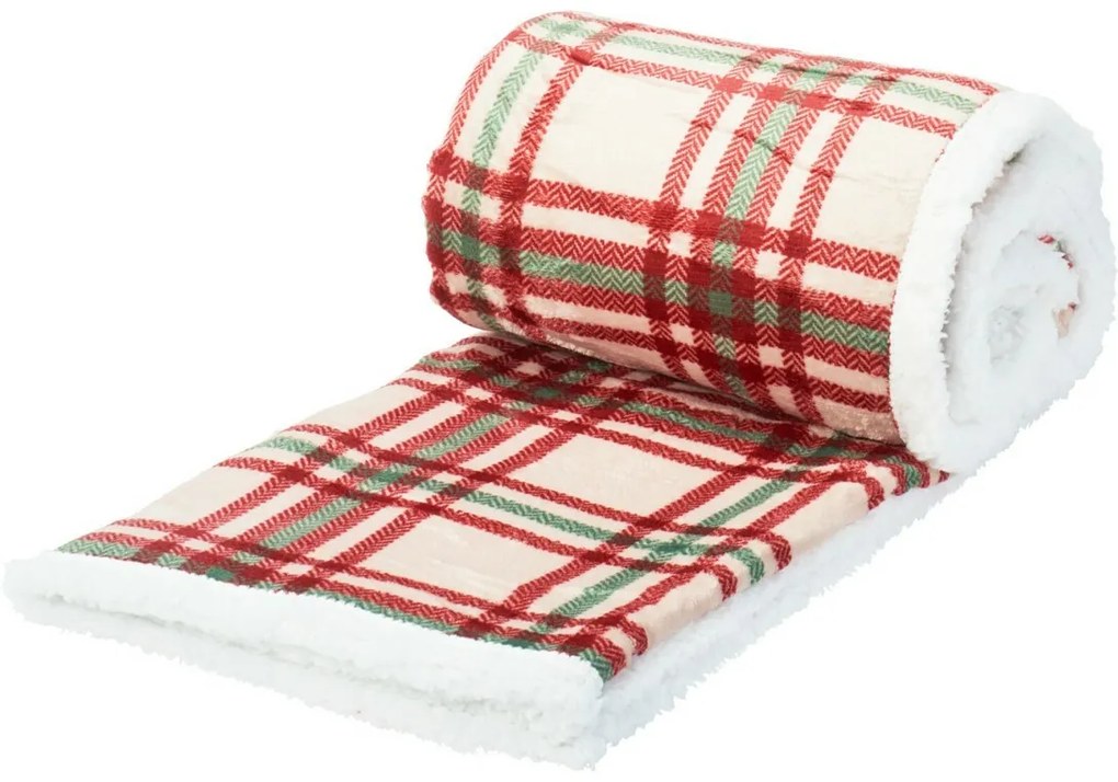 Pătură cu blăniță Checkered 160 x 130 cm