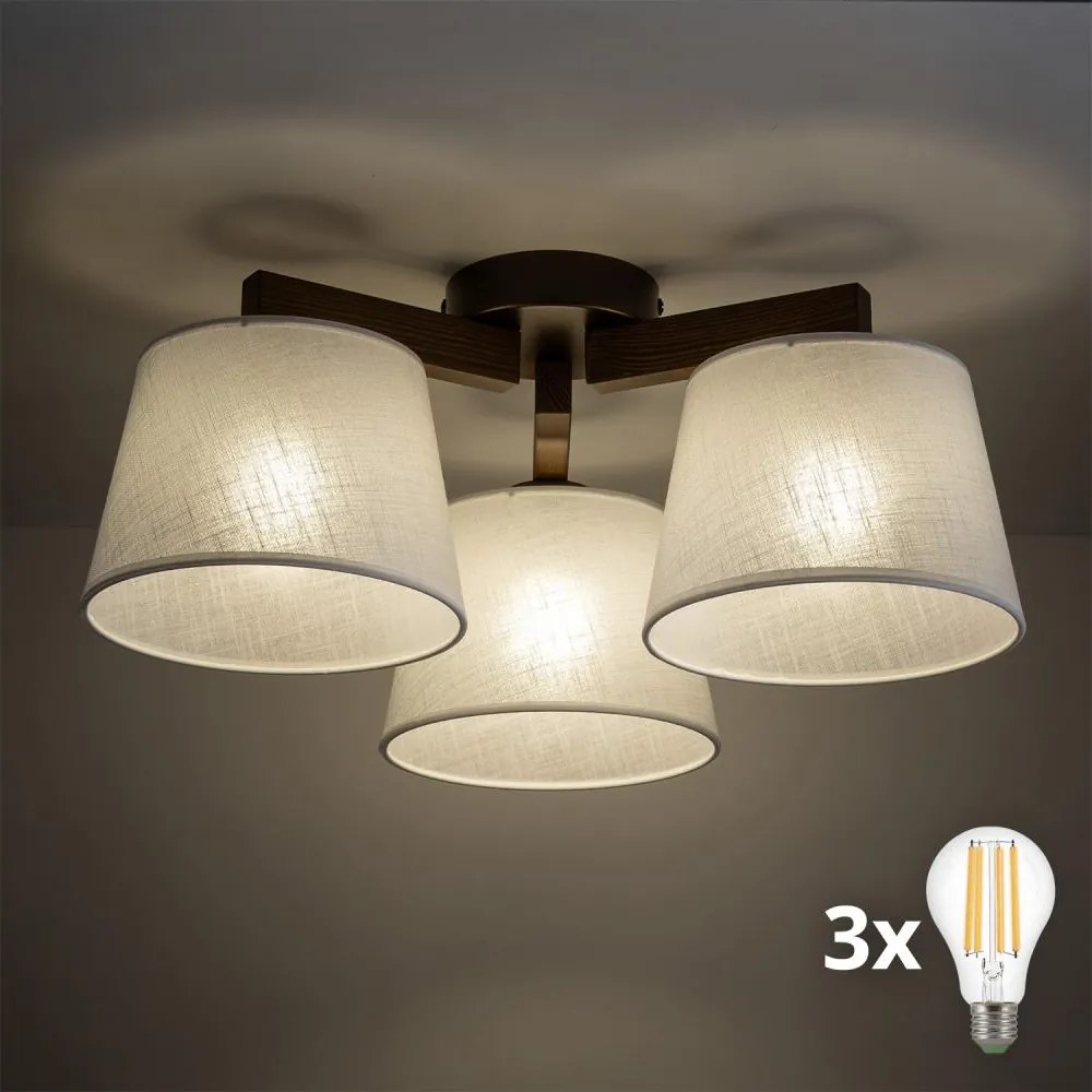 BRILAGI - lustră LED aplicată LATTE 3xE27/15W/230V pin/bej