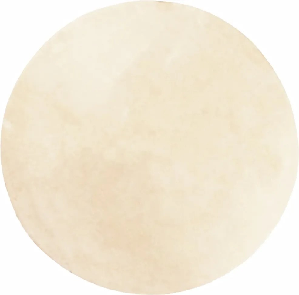 vidaXL Covor HUARTE, fir scurt, moale și lavabil, crem, Ø 120 cm