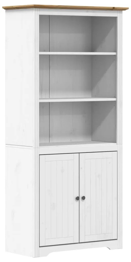 355057 vidaXL Bibliotecă "BODO", alb și maro, 80x40x172 cm, lemn masiv de pin