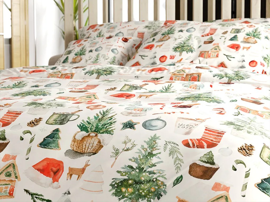 Lenjerie de pat din microfibra FESTIVE MAGIC alba Dimensiune lenjerie de pat: 2 buc 70 x 90 cm | 200 x 220 cm