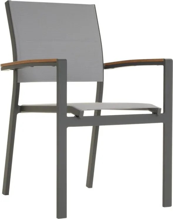 Set de scaune de grădină metalice stivuibile, antracit, 2 bu