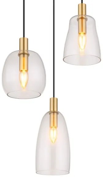 Lustră pe cablu GARRI 3xE14/40W/230V alamă Globo 15789-3HM