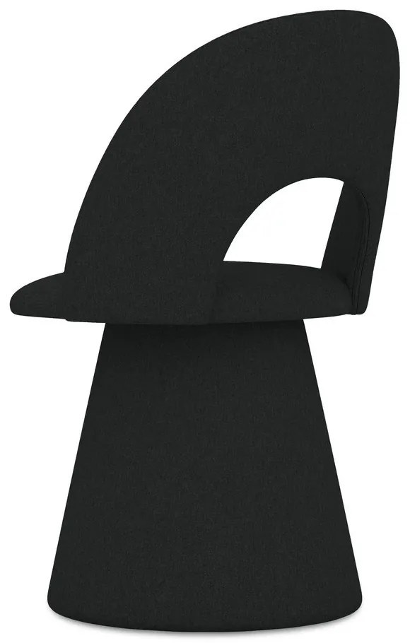 Scaun de sufragerie negru tapițat Kalo – Makamii