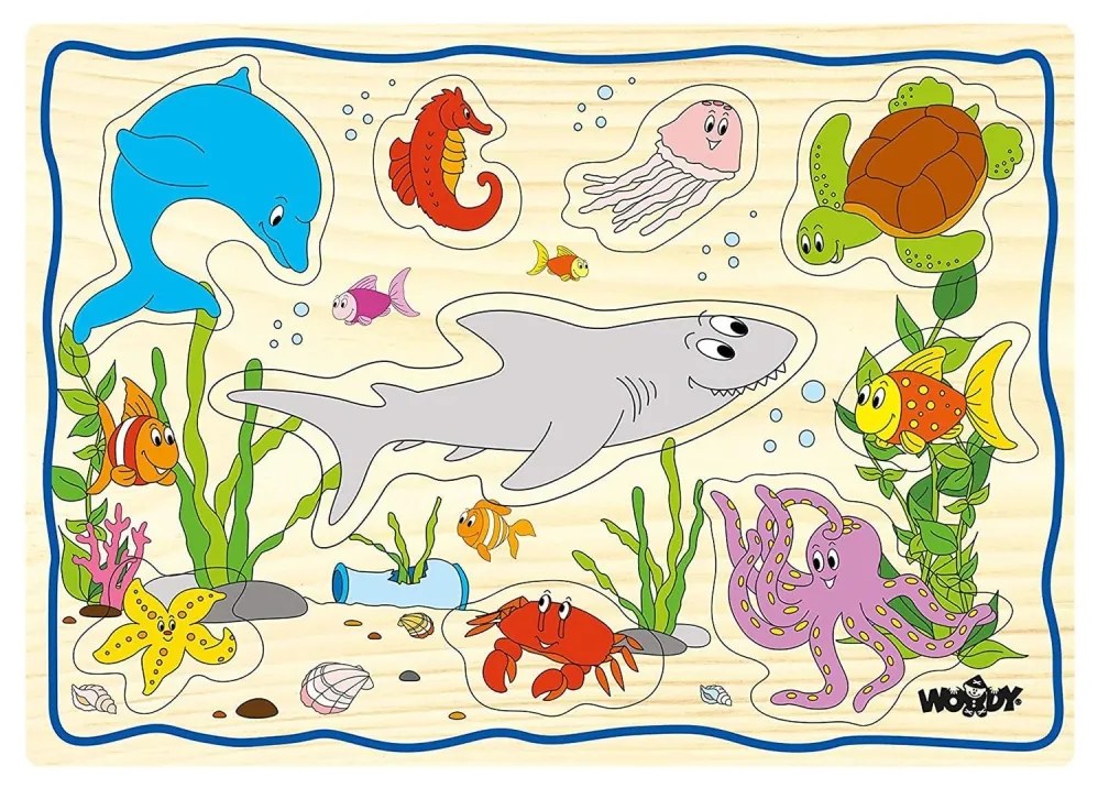 Puzzle din lemn pentru copii cu animale de la ferma